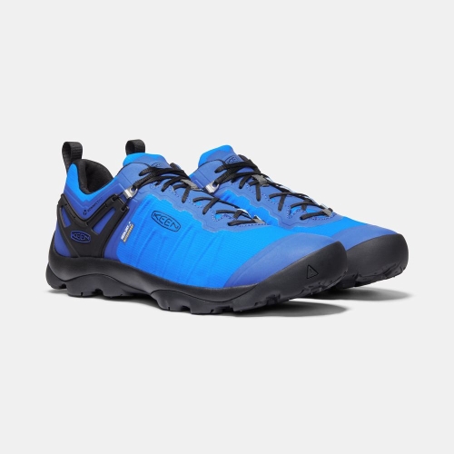 Men's Keen Venture Waterproof Hiking Shoes Blue | XAS-052371