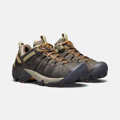 Men's Keen Voyageur Hiking Shoes Olive Gold | REU-147608