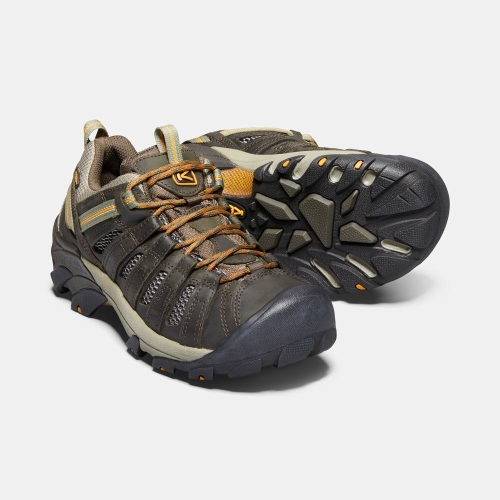 Men's Keen Voyageur Hiking Shoes Olive Gold | REU-147608