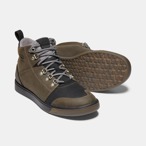 Men's Keen Winterhaven Waterproof Hiking Boots Dark Olive Black | EBQ-815923