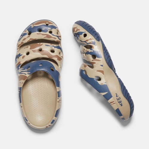 Men's Keen Yogui Arts Sandals Khaki Blue | GJC-528491