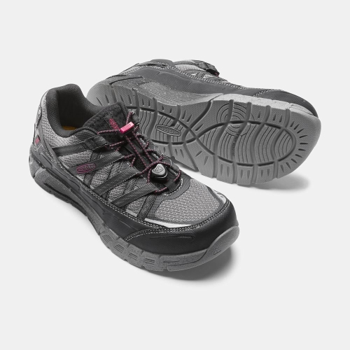 Women's Keen Asheville Esd Aluminum Toe Work Shoes Black Grey | EHQ-728961