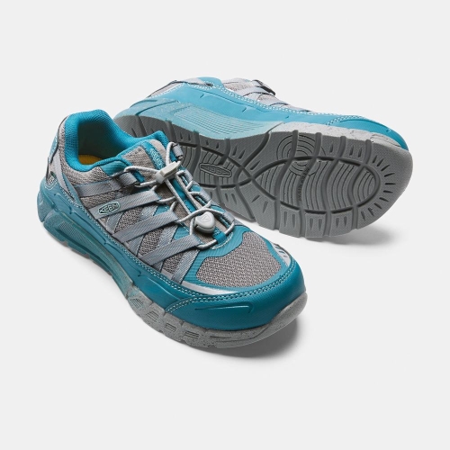 Women's Keen Asheville Esd Aluminum Toe Work Shoes Blue Grey | XOA-687195