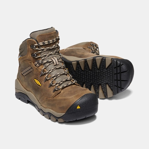 Women's Keen Canby Waterproof Aluminum Toe Work Boots Brown | CNM-401783