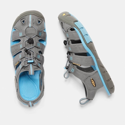 Women's Keen Clearwater Cnx Hiking Sandals Grey Blue | OBZ-485602