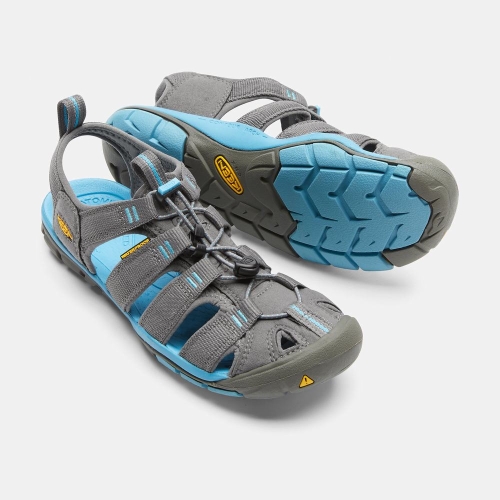 Women's Keen Clearwater Cnx Hiking Sandals Grey Blue | OBZ-485602