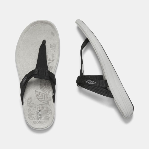 Women's Keen Damaya Flip-Flops Black | AFT-536274