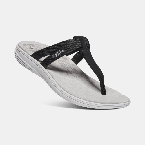 Women's Keen Damaya Flip-Flops Black | AFT-536274