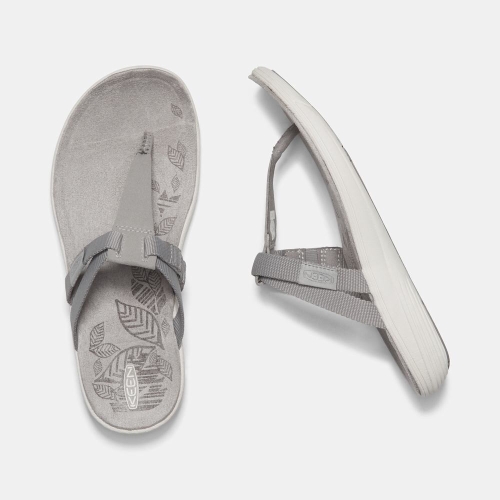 Women's Keen Damaya Flip-Flops Grey | ZQV-814952