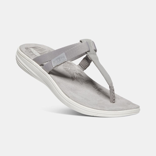 Women's Keen Damaya Flip-Flops Grey | ZQV-814952