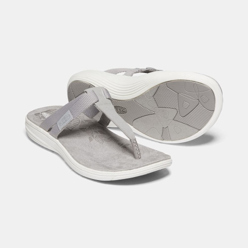 Women's Keen Damaya Flip-Flops Grey | ZQV-814952