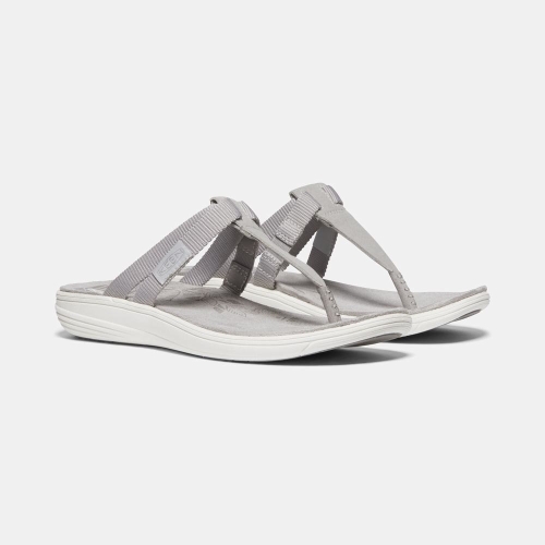 Women's Keen Damaya Flip-Flops Grey | ZQV-814952