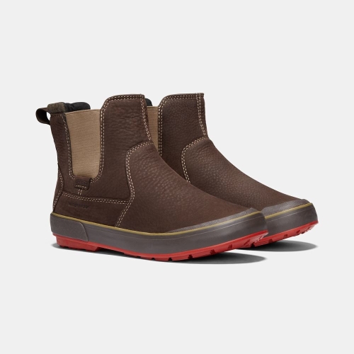 Women's Keen Elsa II Waterproof Chelsea Boots Coffee | NCX-572640