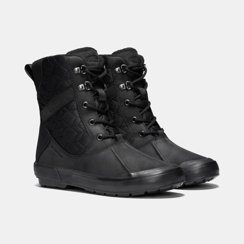 Women's Keen Elsa II Waterproof Quilted Winter Boots Black | KYG-185430