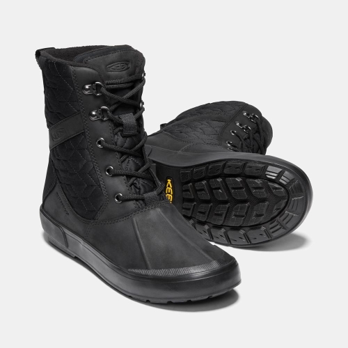 Women's Keen Elsa II Waterproof Quilted Winter Boots Black | KYG-185430