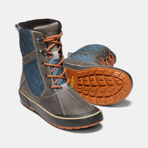 Women's Keen Elsa II Waterproof Quilted Winter Boots Deep Grey Blue | LUZ-973481