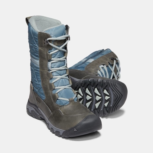 Women's Keen Hoodoo III Tall Snow Boots Olive Blue | OHQ-698743