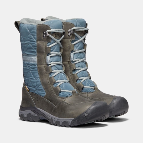 Women's Keen Hoodoo III Tall Snow Boots Olive Blue | OHQ-698743