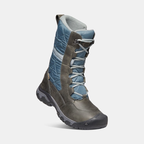 Women's Keen Hoodoo III Tall Snow Boots Olive Blue | OHQ-698743