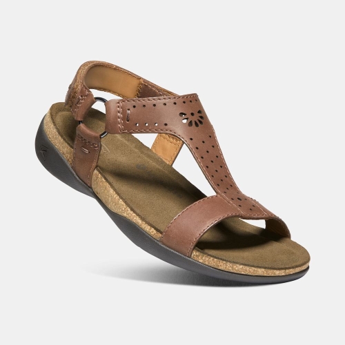 Women's Keen Kaci Ana T-strap Sandals Brown | RVA-324196