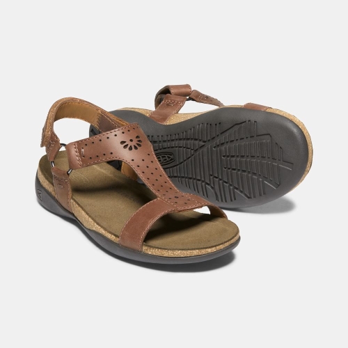 Women's Keen Kaci Ana T-strap Sandals Brown | RVA-324196