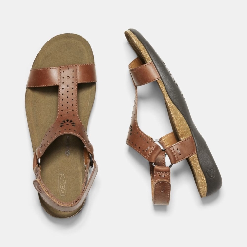 Women's Keen Kaci Ana T-strap Sandals Brown | RVA-324196