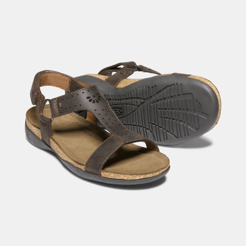 Women's Keen Kaci Ana T-strap Sandals Chocolate | EAM-427085