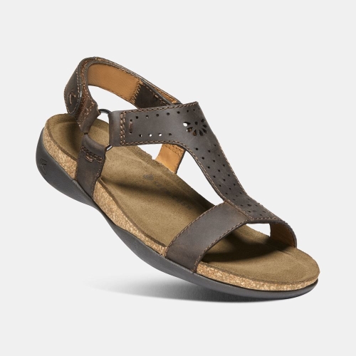 Women's Keen Kaci Ana T-strap Sandals Chocolate | EAM-427085