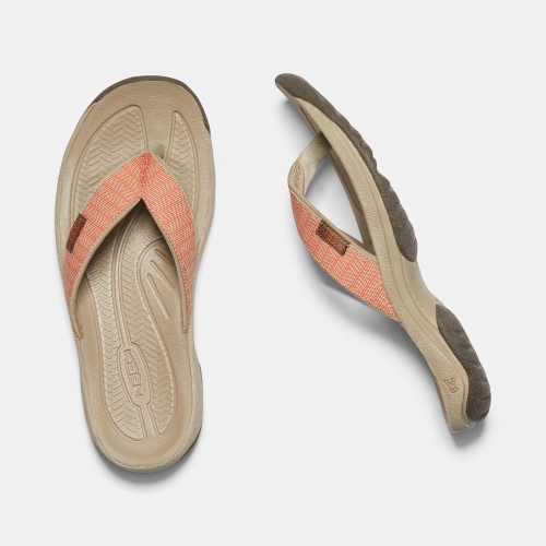 Women's Keen Kona Flip II Flip-Flops Orange Khaki | GQM-637801