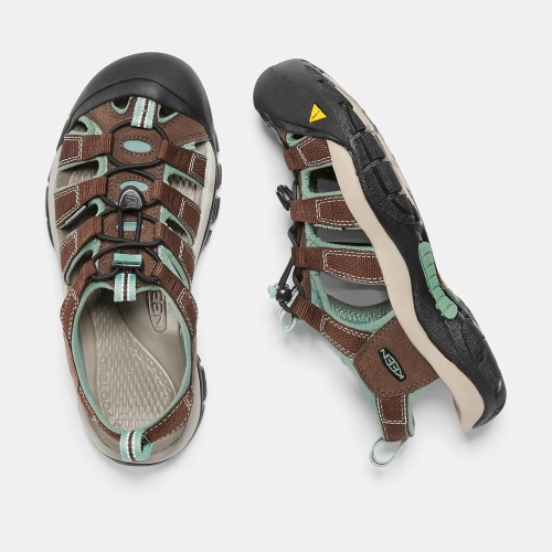 Women's Keen Newport H2 Hiking Sandals Brown Turquoise | VRI-085194