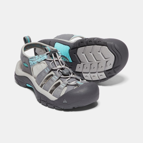 Women's Keen Newport Hydro Hiking Sandals Grey Turquoise | IPO-845639