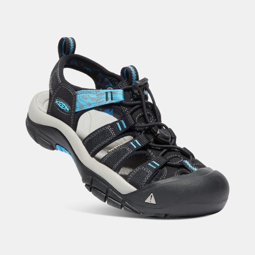 Women's Keen Newport Hydro Hiking Sandals Black Blue | JEB-704291