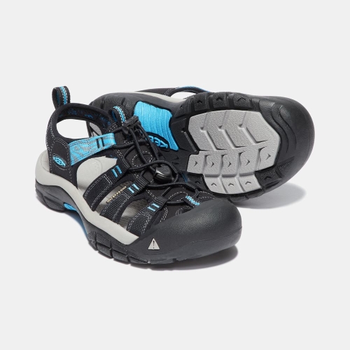 Women's Keen Newport Hydro Hiking Sandals Black Blue | JEB-704291