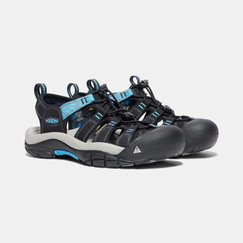 Women's Keen Newport Hydro Hiking Sandals Black Blue | JEB-704291