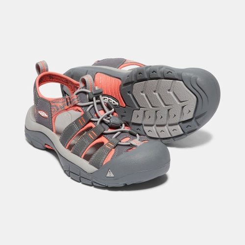 Women's Keen Newport Hydro Hiking Sandals Grey Coral | QCR-415367