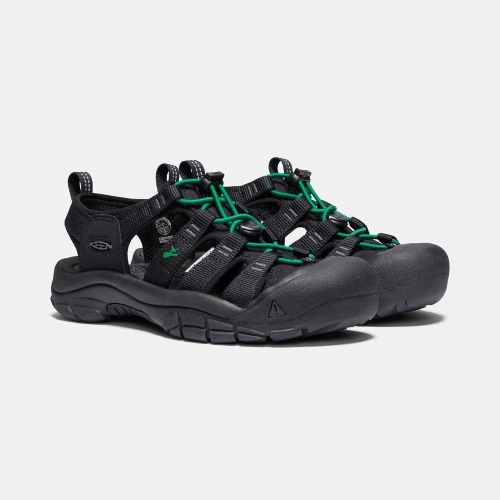 Women's Keen Newport Revival Hiking Sandals Black Green | UYH-601475