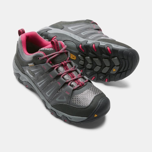 Women's Keen Oakridge Waterproof Hiking Shoes Grey Rose | NZM-214089