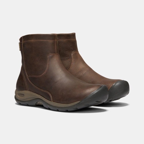 Women's Keen Presidio II Waterproof Zip Boots Brown | BGV-235794