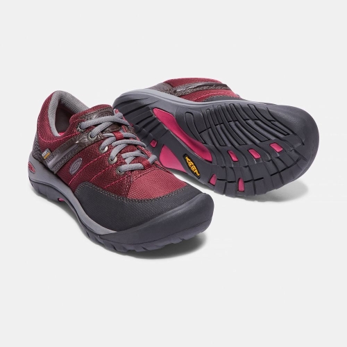 Women's Keen Presidio Sport Mesh Waterproof Casual Shoes Red Black | AHC-461283