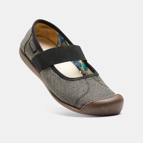 Women's Keen Sienna Canvas Casual Shoes Deep Grey Black | HOK-953067