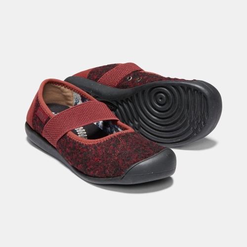 Women's Keen Sienna Wool Mary Jane Shoes Black Red | OZY-349751