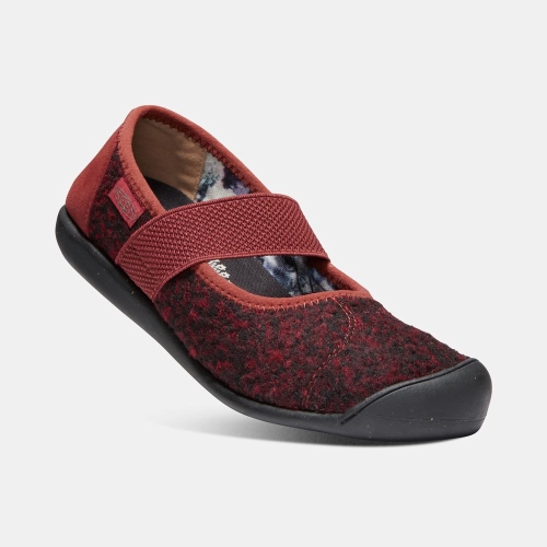 Women's Keen Sienna Wool Mary Jane Shoes Black Red | OZY-349751