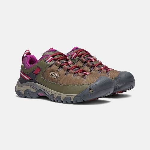 Women's Keen Targhee Exp Waterproof Hiking Shoes Brown Olive Purple | QMP-674283