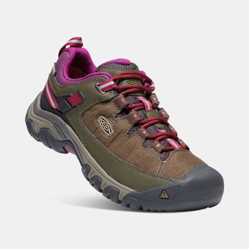 Women's Keen Targhee Exp Waterproof Hiking Shoes Brown Olive Purple | QMP-674283