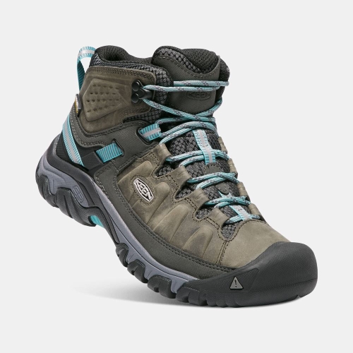 Women's Keen Targhee III Waterproof Mid Hiking Boots Olive Blue | GNA-584029