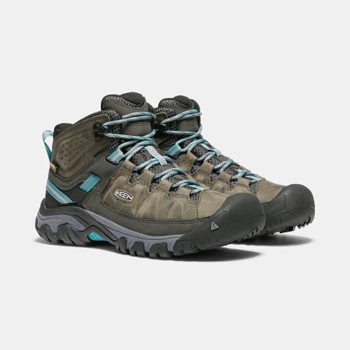 Women's Keen Targhee III Waterproof Mid Hiking Boots Olive Blue | GNA-584029