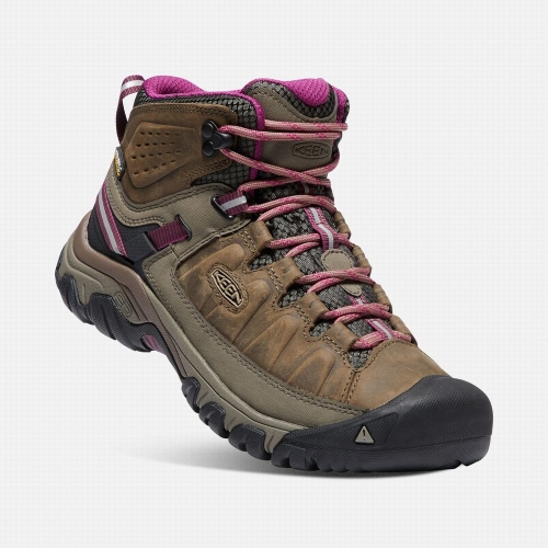 Women's Keen Targhee III Waterproof Mid Hiking Boots Brown Purple | HNT-185397