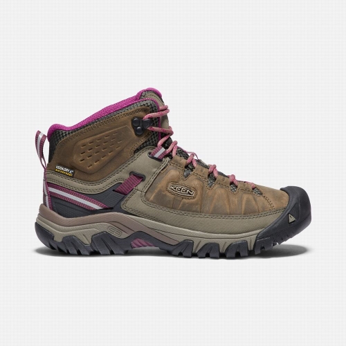 Women\'s Keen Targhee III Waterproof Mid Hiking Boots Brown Purple | HNT-185397