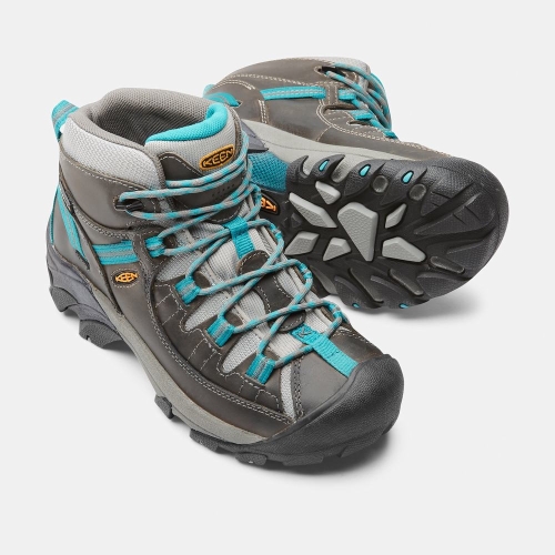 Women's Keen Targhee II Waterproof Mid Hiking Boots Chocolate Blue | KFA-716839