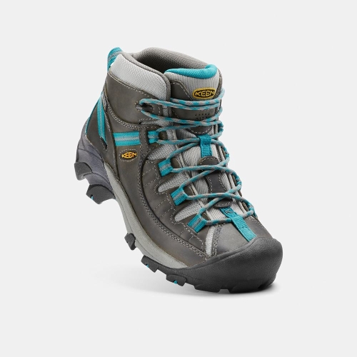 Women's Keen Targhee II Waterproof Mid Hiking Boots Chocolate Blue | KFA-716839